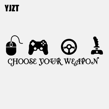

YJZT 16CM*5.1CM Game Joystick Choose Your Weapon Decal Vinyl High Quality Car Sticker C22-0319
