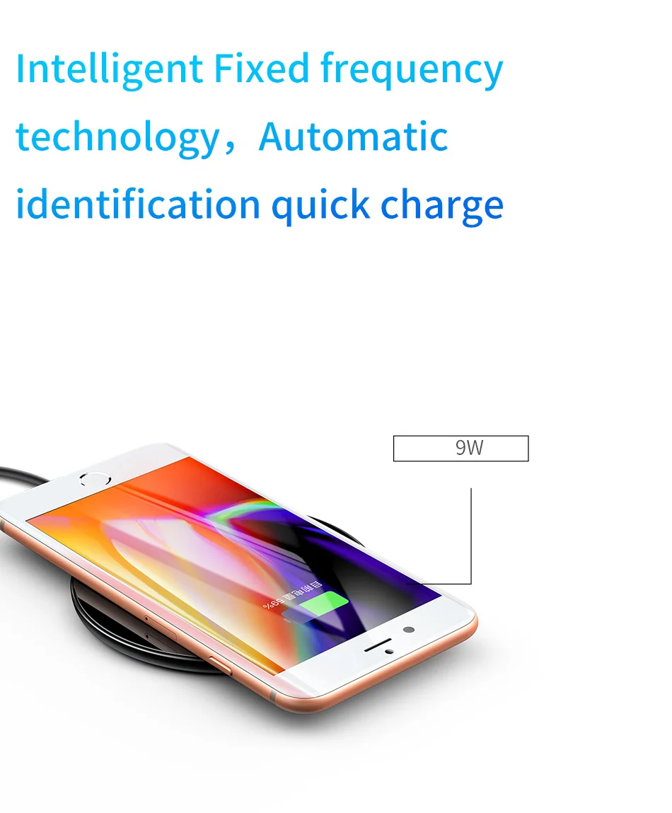 Baseus 10 Вт Qi Беспроводной Зарядное устройство для iPhone X/XS Max XR, 8, 8 Plus, видимый быстро Беспроводной зарядного устройства для samsung S8 S9/S9+ Note 9 8