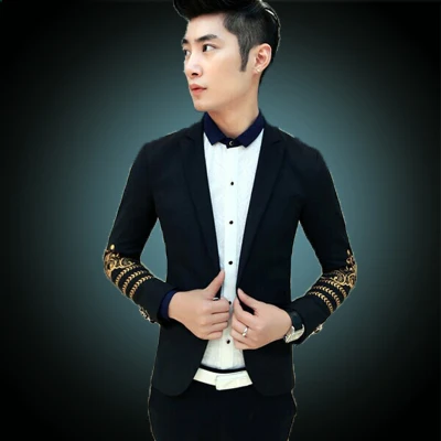 black and gold prom tuxedo