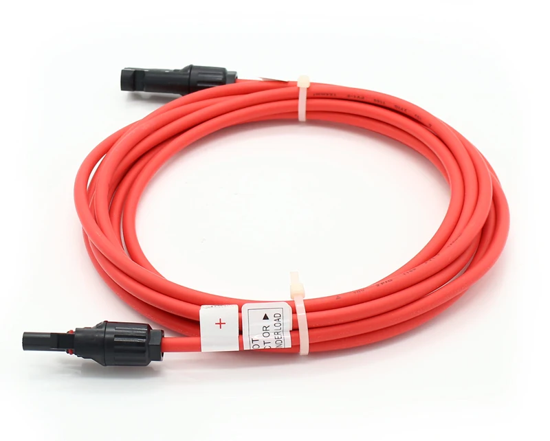 2 шт./компл. 4mm2/12AWG 4 метра, MC4 PV кабель-удлинитель для Панели солнечные с мужского и женского разъем черный + красный-LJ0166