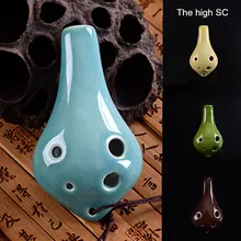 Ocarina Treble Sc 6 Hole Long Tube Ocarina Student Beginner Ocarina Musical Instrument to Send Music Lanyard