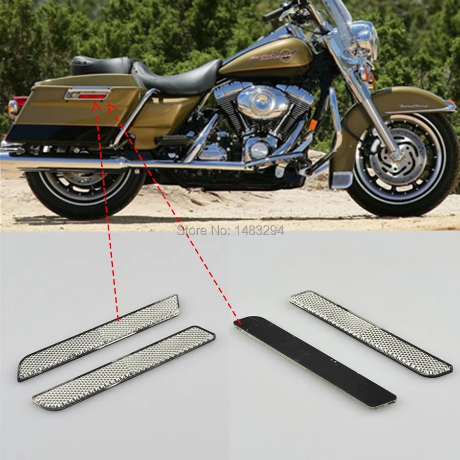 White Saddlebag Covers Reflectors Fits For Harley Hard Bags Newin Covers & Ornamental Mouldings