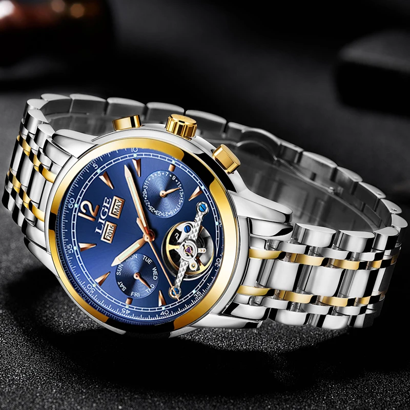ييج الرجال ووتش الأزياء التلقائي الميكانيكية ووتش عارضة الرياضة توربيون الفولاذ المقاوم للصدأ للماء الساعات Relogio Masculino ييج الرجال ووتش الأزياء التلقائي الميكانيكية ووتش عارضة الرياضة توربيون الفولاذ المقاوم للصدأ للماء الساعات Relogio Masculino