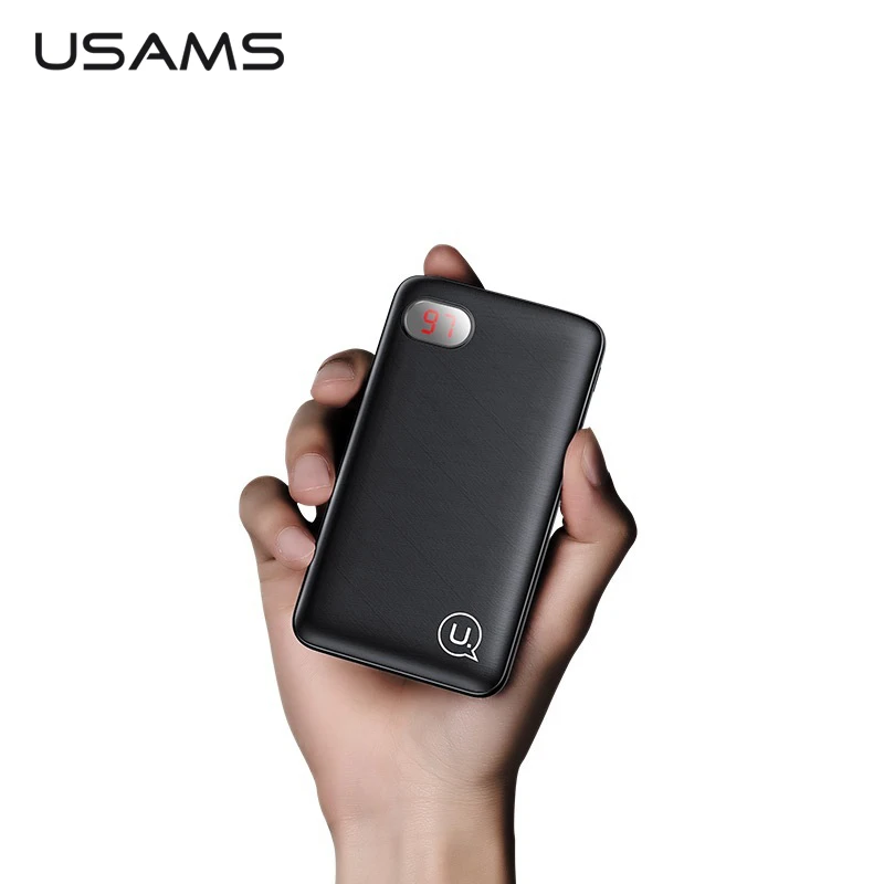 USAMS 10000 мАч mi ni power Bank портативное зарядное устройство типа C cro для iPhone X Xiaomi 9