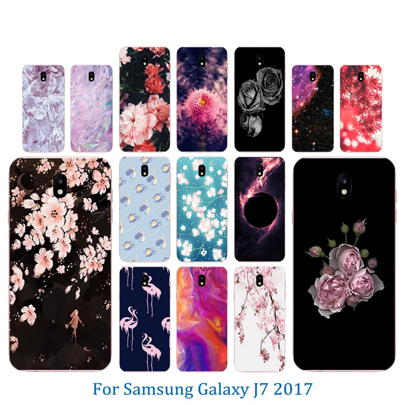 Для Galaxy J7 2017 чехлы для телефонов мягкий чехол из ТПУ прозрачный со льдом EU J730 730F/DS