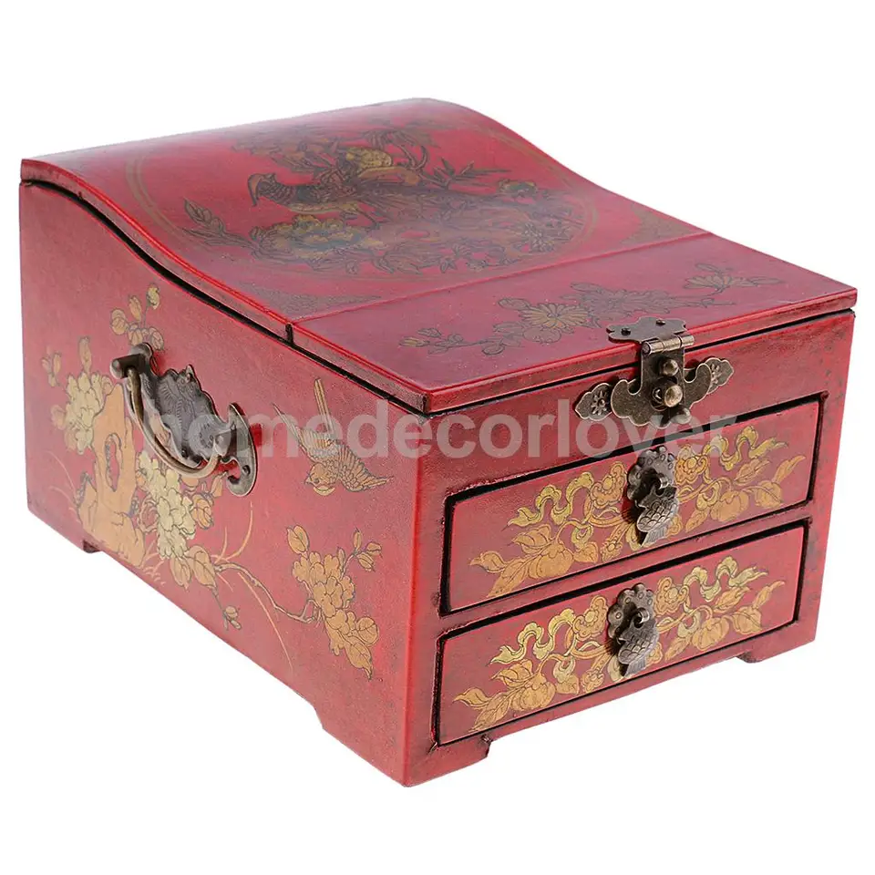 Vintage Wooden Dresser Retro Mirror Drawer Chest With Mirror For