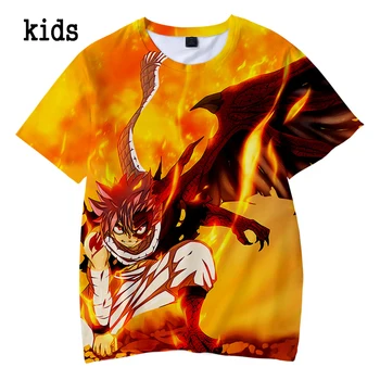 

Hot Anime FAIRY TAIL Summer 3D t shirt Kids Tops Harajuku Hip Hop 3D Print Boys/Girls short sleeve Cool children's Tees Clothes