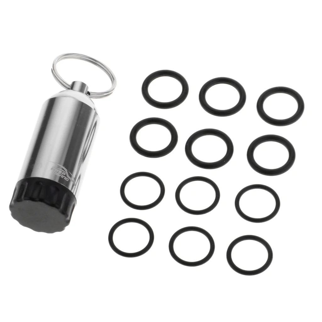 Mini Aluminum Scuba Dive Diving Tank Keychain with 12 O Rings and Brass Pick Swimming Diving Water Sports SCUBA Snorkeling