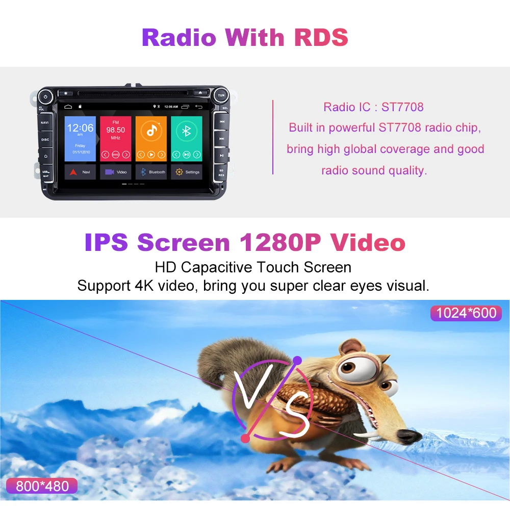 Flash Deal IPS DSP Android 9.0 2 din Multimedia Player For Rapid Yeti VW passat b6 golf 4 5 6 Amarok polo Seat Altea leon Toledo BORA Radio 9