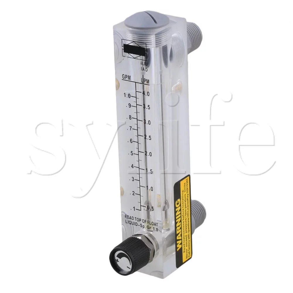 LZM 15T Adjustable Panel Type Flowmeter Flow Meter for Liquid 0.5 4LPM