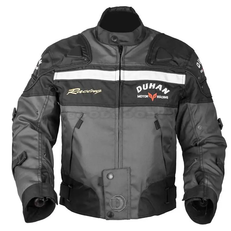 DUHAN мотоциклетная куртка мужская мотоциклетная куртка защитная одежда мотоциклетные гоночные куртки Защита тела - Цвет: Grey