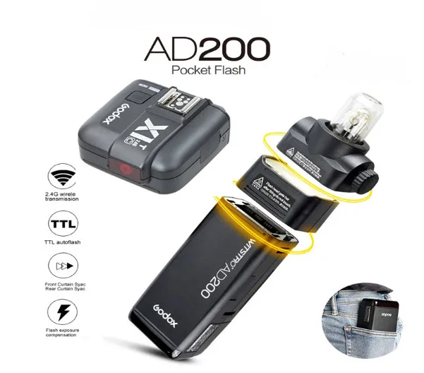 

2017 New Arrival Godox AD200 Pocket Flash+ Godox X1-TS Trigger TTL HSS 1/8000s Transmitter For Sony