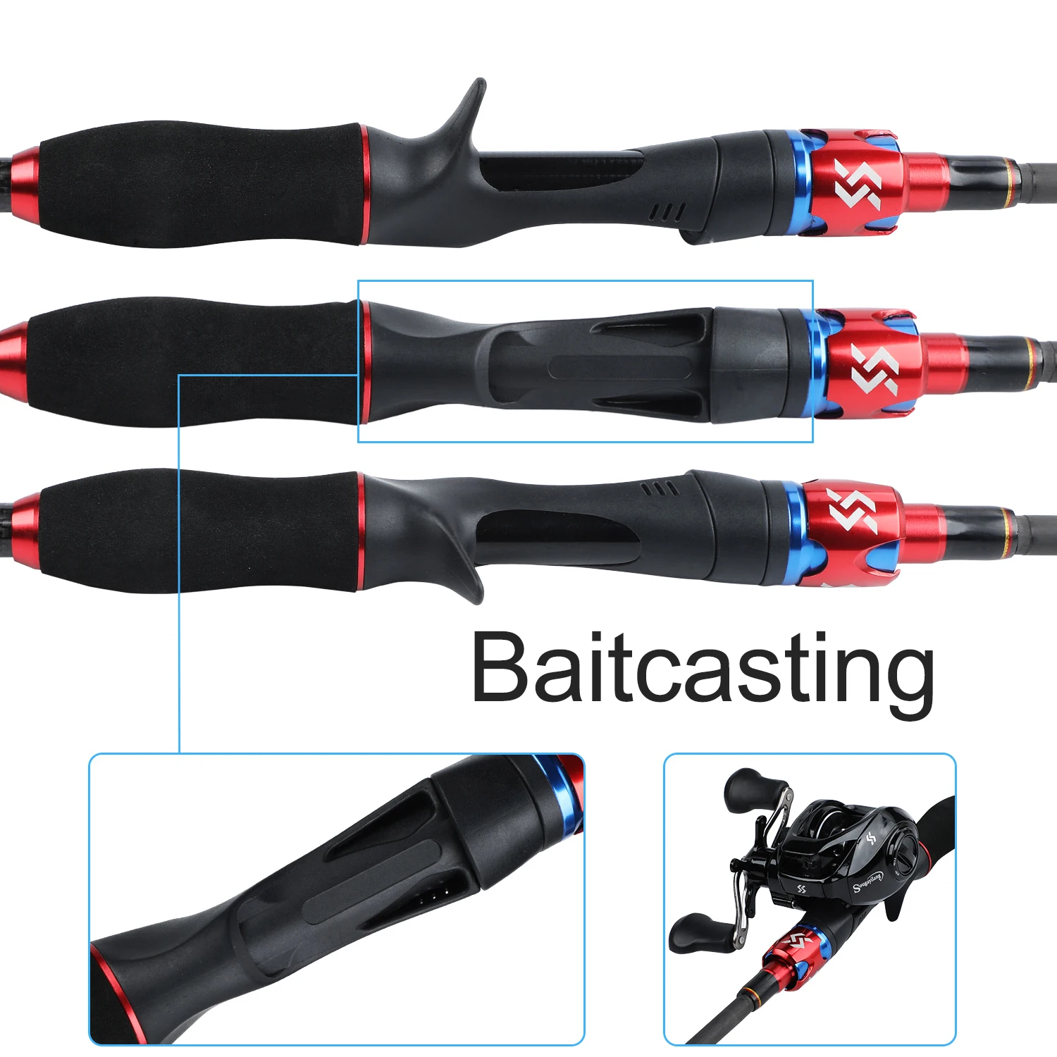 Sougayilang Удочка комбинированная 1,8 м 2,1 м углеродная Удочка с 7,2: 1 17+ 1BB катушка для baitcasing набор рыболовных снастей