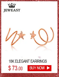 18k Pure Gold Stud Earring Exquisite Elegant Women Jewelry Rose Yellow White Star Miss Girl Gift For Birthday Hot Sale Good New