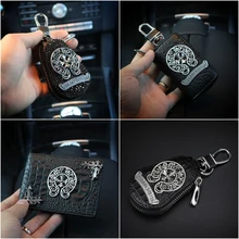Cool Diamond Chrome Hearts Car Leather Key Case font b Wallets b font Unisex Car Key