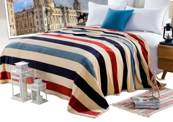 

Stripe Star Thicken Raschel Blanket soft Bedspreads 4 sizes Winter Blanket Bedding Sofa Car Thick Throws Portable Blanket B375
