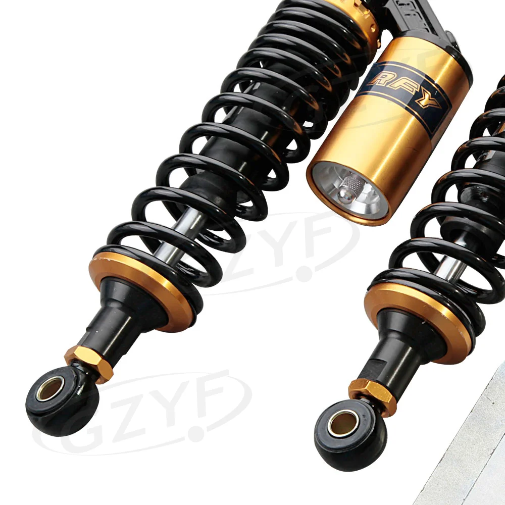 Universal 320mm 340mm 375mm 400mm Motorcycle Air Shock Absorbers Suspension Damping Spring Damper for Yamaha Suzuki Kawasaki Honda Quad Scooter Gokart Dirt Bikes ATV etc