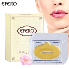 Efero 15 упаковок Золотая Хрустальная коллагеновая маска для губ антивозрастная против морщин губы ремонт кожи патч увлажняющая эссенция губы маски колодки