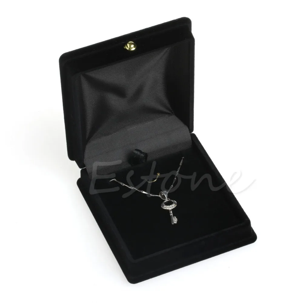 JAVRICK обручальное черное бархатное ожерелье дисплей ювелирных изделий Подарочная коробка кольцо браслет чехол для хранения черный подарок на день Святого Валентина