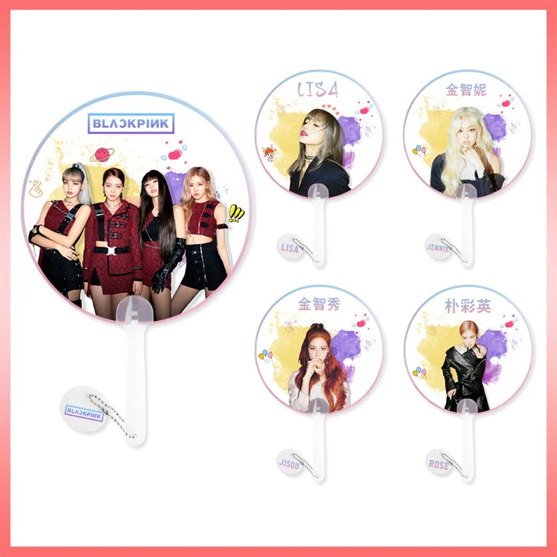 KPOP BLACKPINK Hand Fan Mini Fan transparent Pattern LISA JISOO JENNIE
