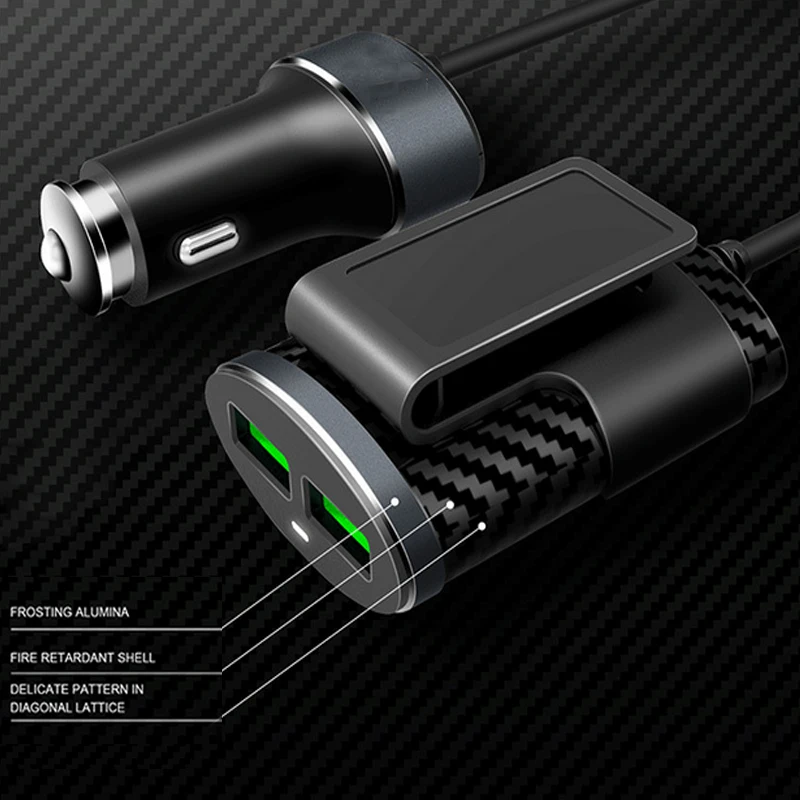 C502 5.1A Car Charger Smart Auto 4 USB Ports Universal USB