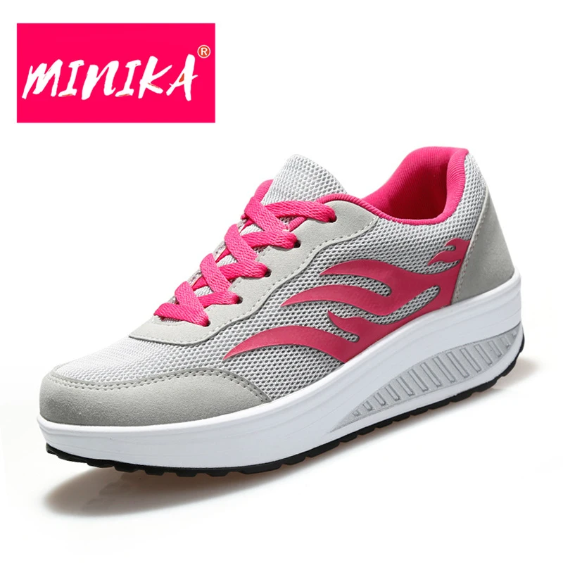 Women Running Shoes Sport High Quality Lace Up Mesh Sneakers Female
