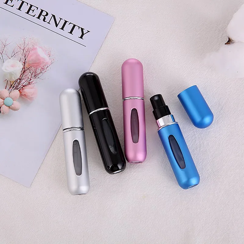 

Portable 5ml Perfume Bottle With Spray Empty Containers With Atomizer Mini Aluminum Refillable container