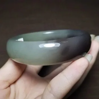 

J27#Qinghai material and Tian Yubing bottom cigarette purple jade bracelet