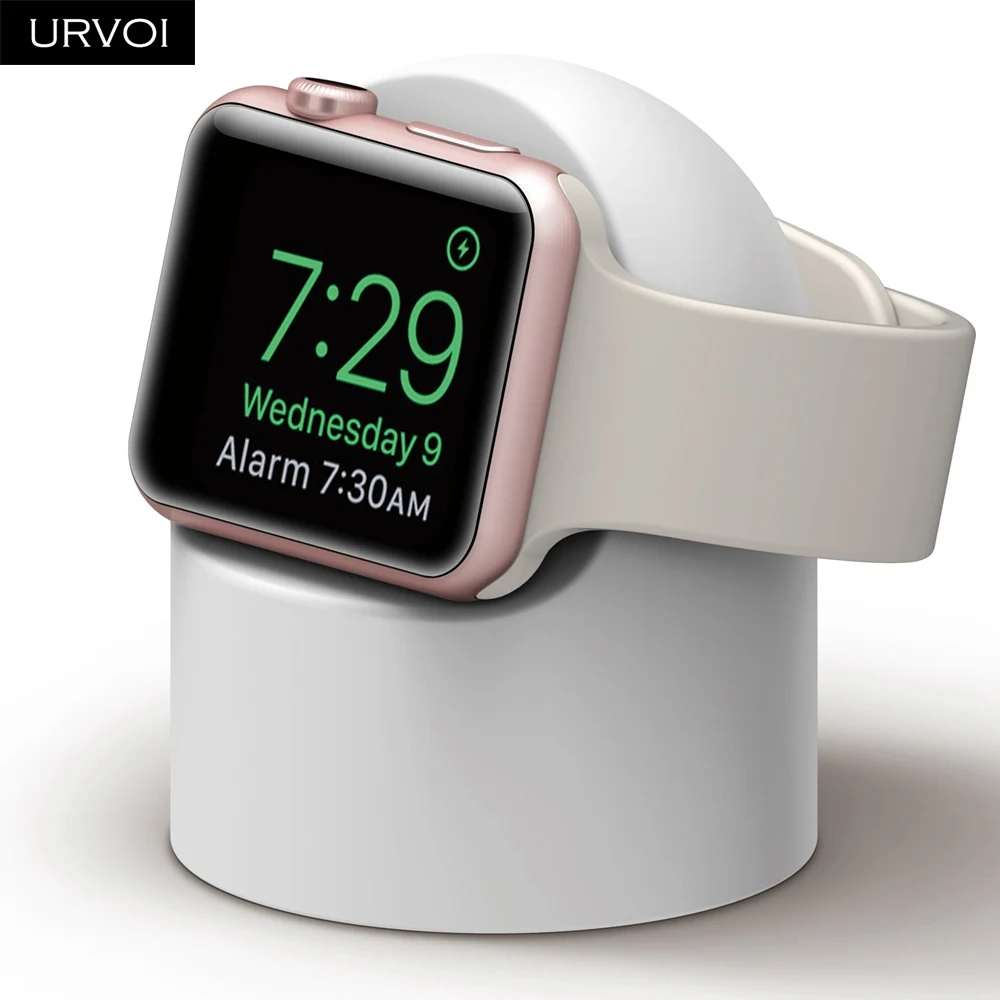 URVOI подставка для apple watch series 4 3 2 1 держатель watchOS 5 тумбочка силиконовая домашняя