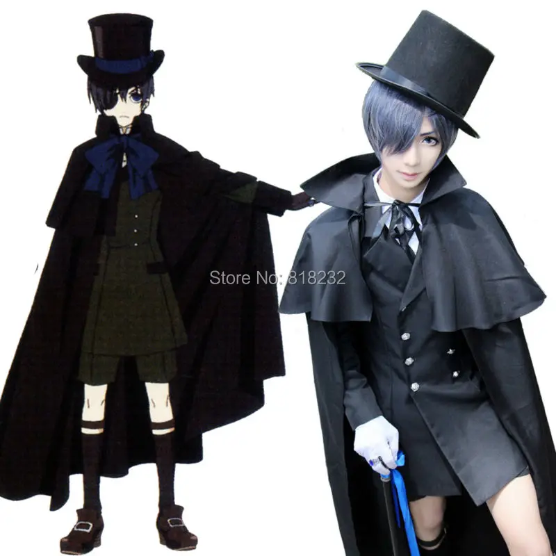 Black Butler Kuroshitsuji Ciel Funerals Uniform Outfit Cosplay Costumes ...