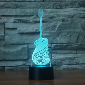 

LED Attractive Guitar Lamp 7 Changing Colors 3d illusion night lamp