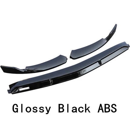 3 PCS Glossy Black ABS Front Bumper Lip For Mercedes W177 A Class A200 A220 Sport Edition Carbon Fiber Look Body Kits - Цвет: Glossy Black