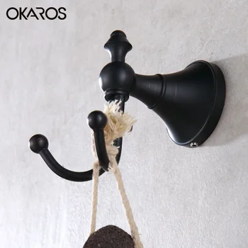 

OKAROS Robe Hook Cloth Hook Towel Rack Hook Coat Hook Oil Rubbed Black/Bronze Wall Hanger Bathroom Product Bathroom Accessories