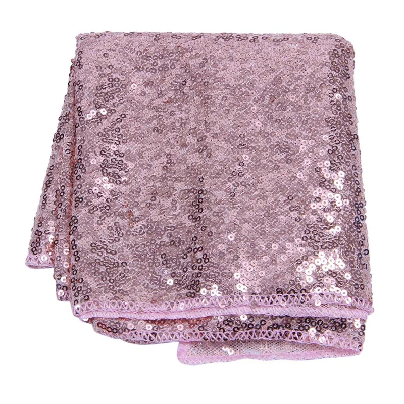 

ABLA Rectangle Sequin Tablecloth Banquet Table Runner Wedding Reception Party Decor, #1 Rose Gold