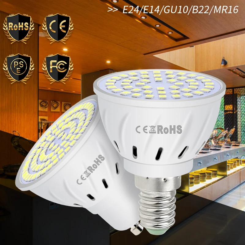 

GU10 LED lighting E27 Spotlight Lamp MR16 luminaria Led 220V Bulb bombillas led E14 indoor Lampada GU5.3 Spot light 48 60 80Leds
