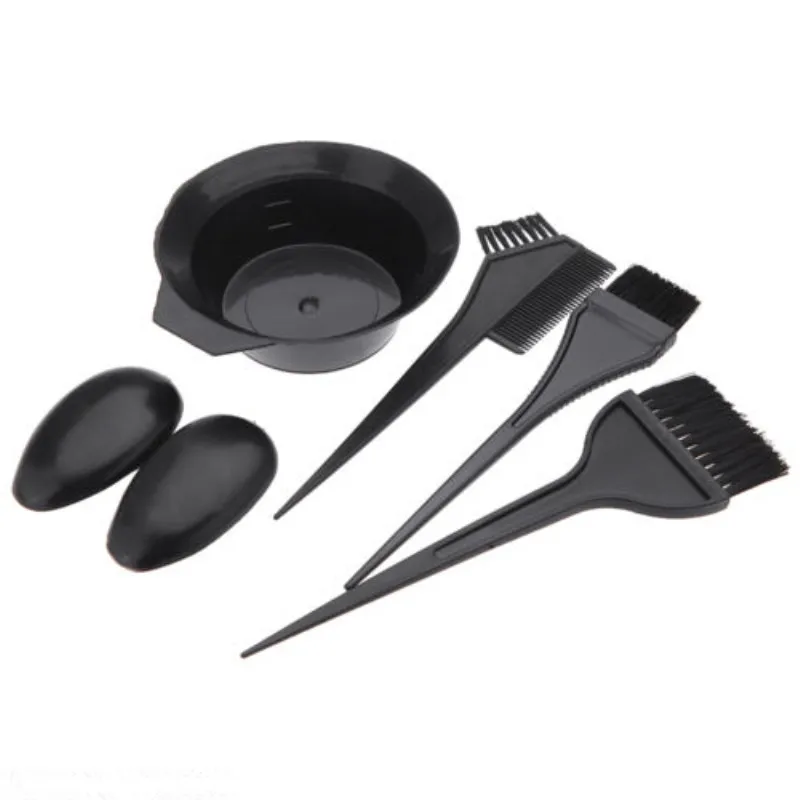 

5pcs/set Dye Bowl Black Hhairdressing Tool Brush Bowl Comb Salon Hair Dye DIY Tool Kit