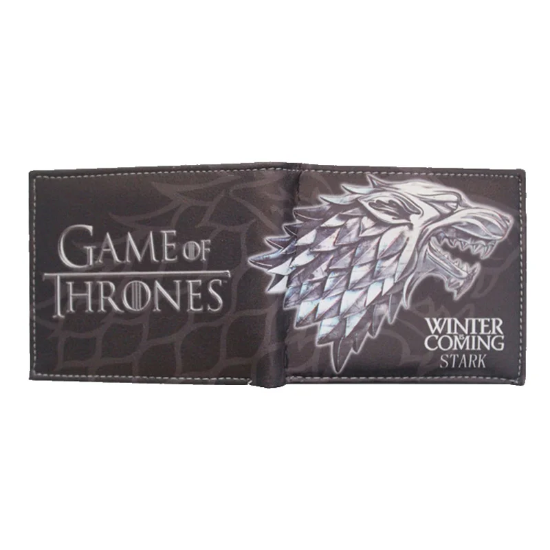 

MeanCat Game of Thrones Winter is Coming Stark Anime Cartoon Wallet w-Symbols of House Arryn/Lannister/Martell/Targaryen Purse