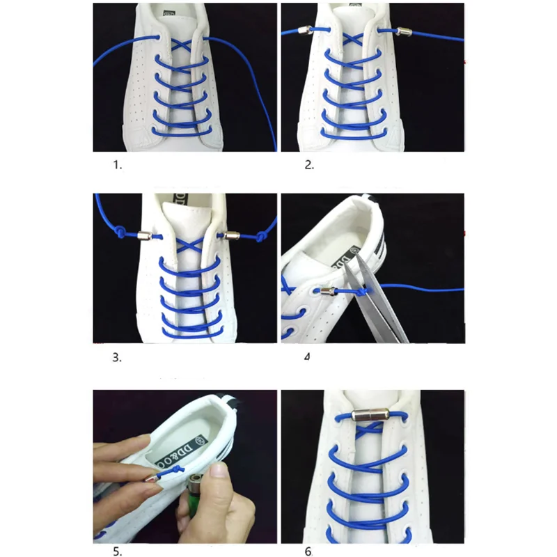 1 пара эластичных шнурков без галстука, круглые шнурки для ботинок с пряжкой, круглые шнурки для детей и взрослых