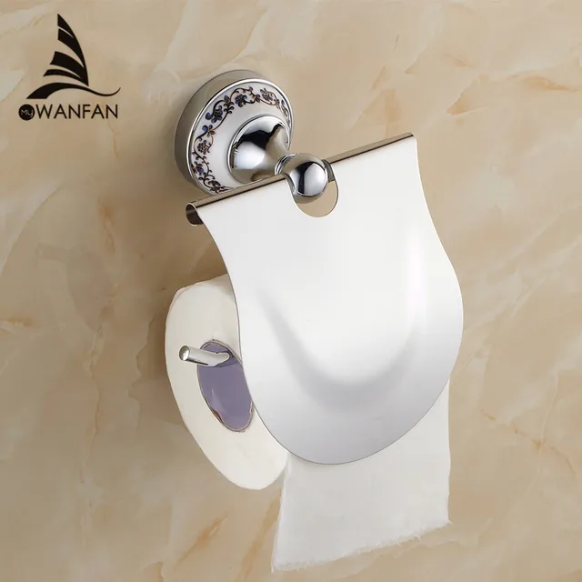 Paper Holder Metal Chrome Silver Toilet Roll Towel Blue Paper Holder Metal Chrome Silver Toilet Roll Towel Blue White Porcelain Bathroom Accessories