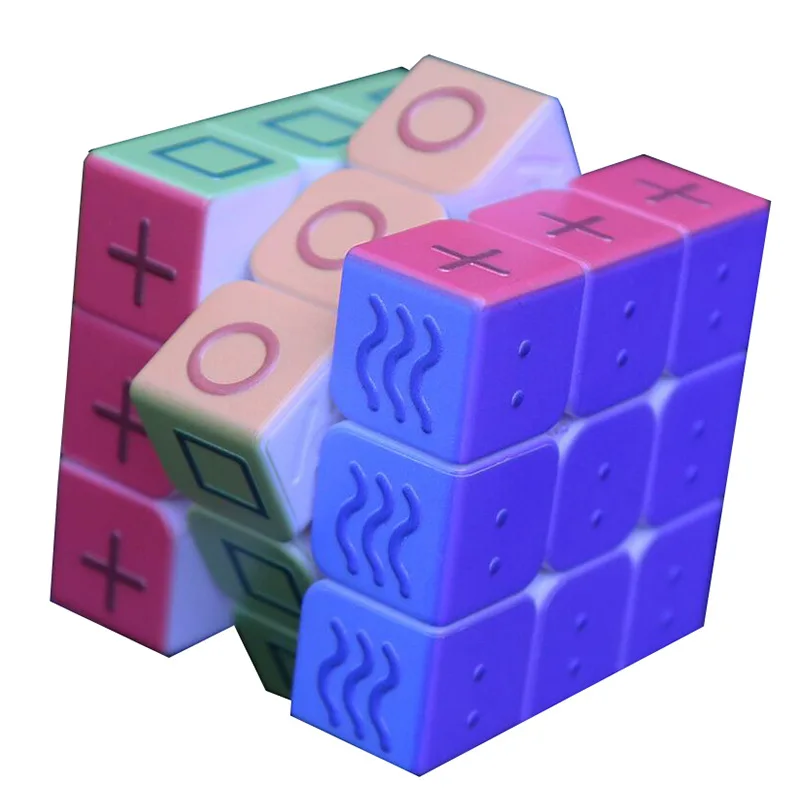 Baratos De Color de geometría cubo mágico 3x3x3 ciego Braille huella velocidad rompecabezas de cubo 3D de juguetes educativos para niños
