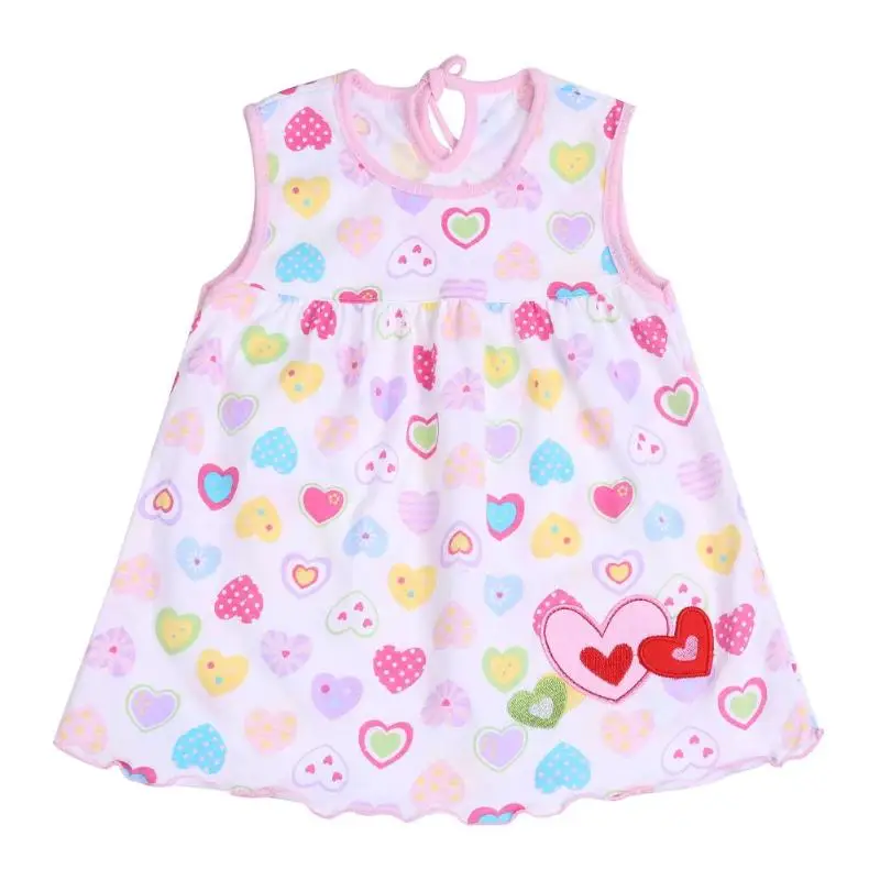 Летние платья для девочек повседневное хлопковое мини-платье принцессы без рукавов с круглым вырезом для новорожденных Детский милый Декор с узором в горошек - Цвет: 8