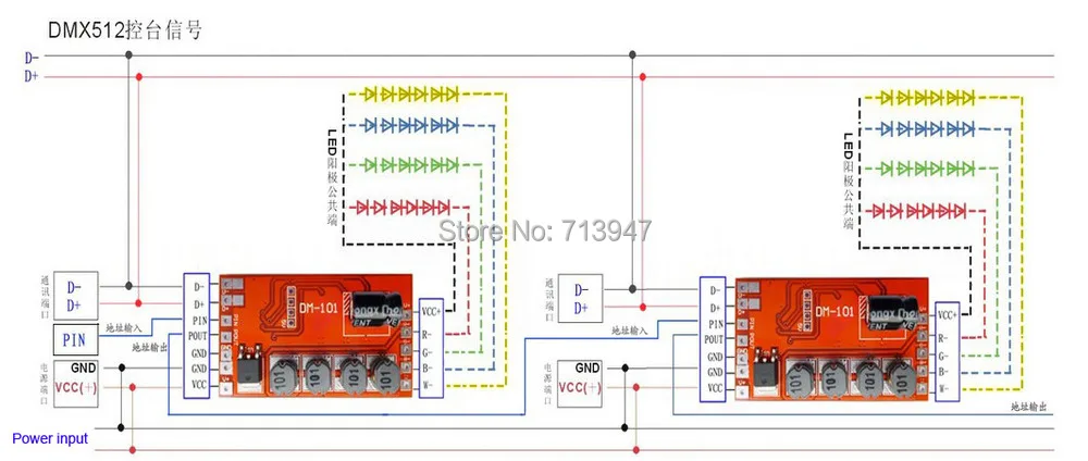 50X профессиональное изготовление 4 канала RGBW DMX512 декодер 50 шт./лот Экспресс