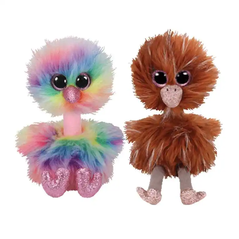 New rainbow ostrich med brown ostrich reg Plush Doll Toys for Girl Rabbit Cute Animal Owl Unicorn Child gift photo