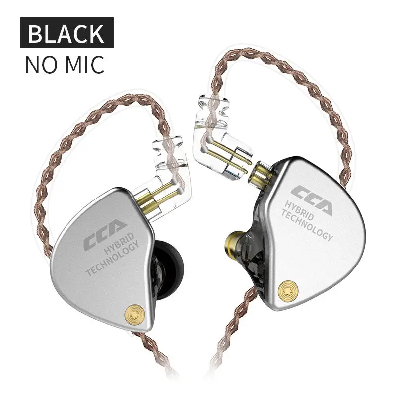 AK Audio CCA CA4 1BA+ 1DD гибридные 2PIN наушники в ухо HIFI DJ Monito спортивные наушники для бега гарнитура вкладыши Наушники C10/C16 - Цвет: black no mic