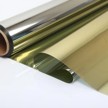 

Reflective Solar Mirror Window Silver Gold Tint Film One Way Privacy Glass Sticker UV Protection Decoration 60"X100ft