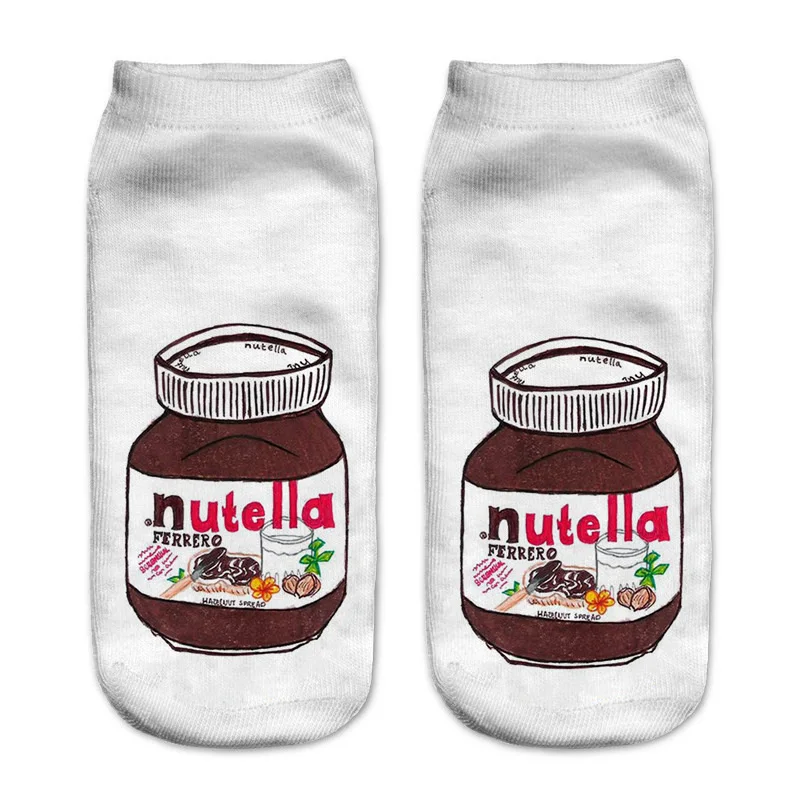 Dreamlikelin Забавные 3D принты Nutella пончики карамельные женские носки Harajuku женские носки до лодыжки