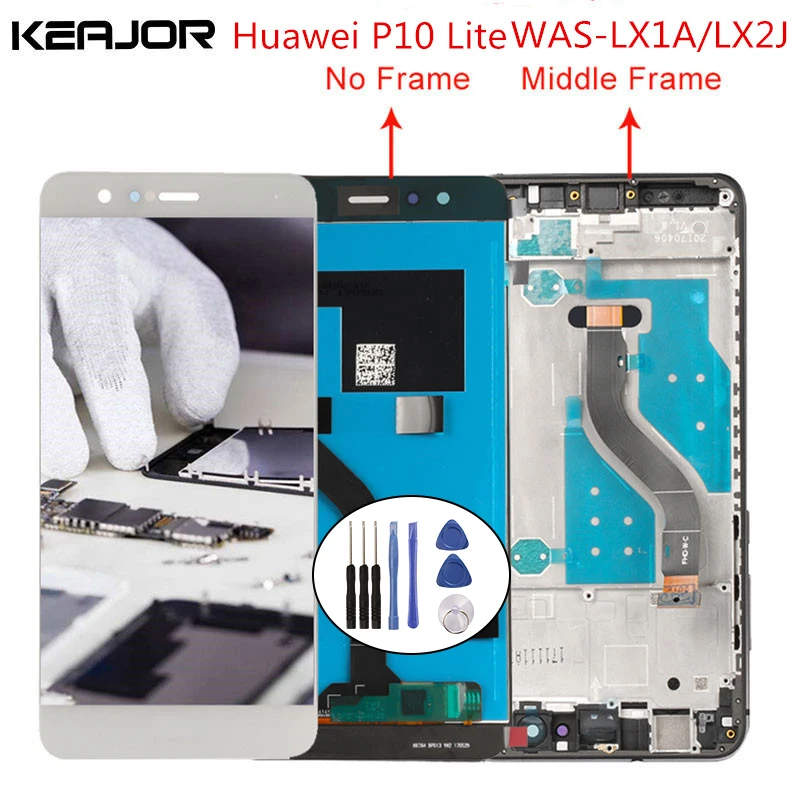 

For Huawei P10 Lite LCD Screen Tested Lcd Display+Touch Screen with frame Replacement for Huawei P10 Lite WAS-LX2J WAS-LX2