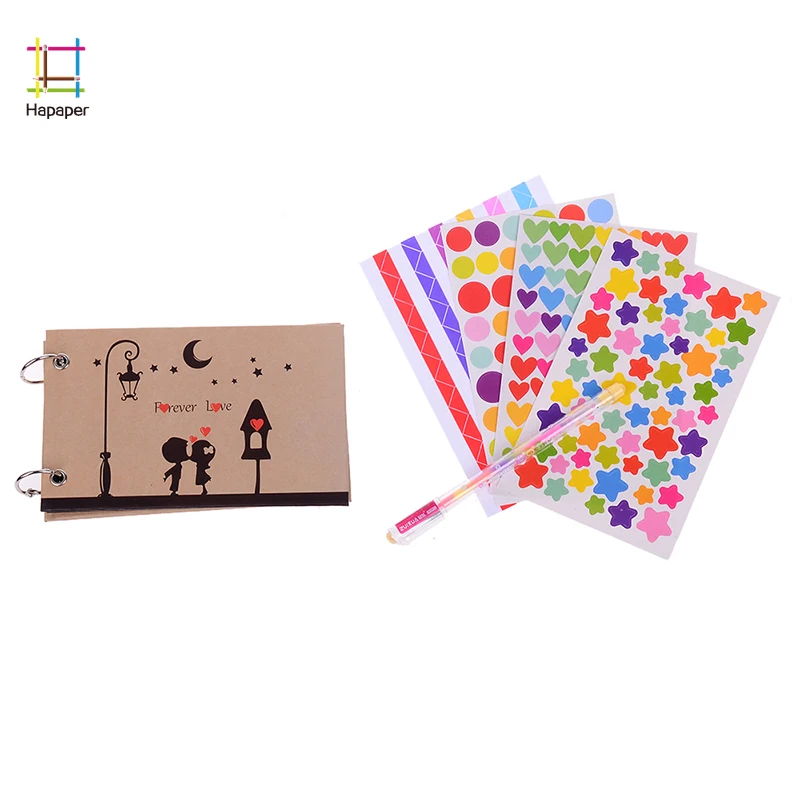 Baby Kids DIY Handmade Self Adhensive 5 Inch Mini Couple Love Travel Vintage Scrapbook Wedding Children Photo Album