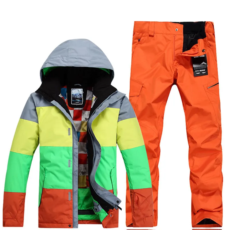 GSOU SNOW traje de esquí hombres snowboard Chaquetas Pantalones conjunto de esquí de invierno impermeable traje de esquí nieve ropa deportiva caliente abrigos