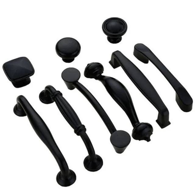 Cheap Simple Handles Pull for Kitchen Furniture Door Drawer Cabinet Dresser Closet Wardrobe Cupboard Bathroom Black Sale